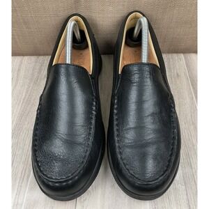 Samuel Hubbard Blue Skies Black Pebble Leather Slip On Loafers Shoes Mens 9